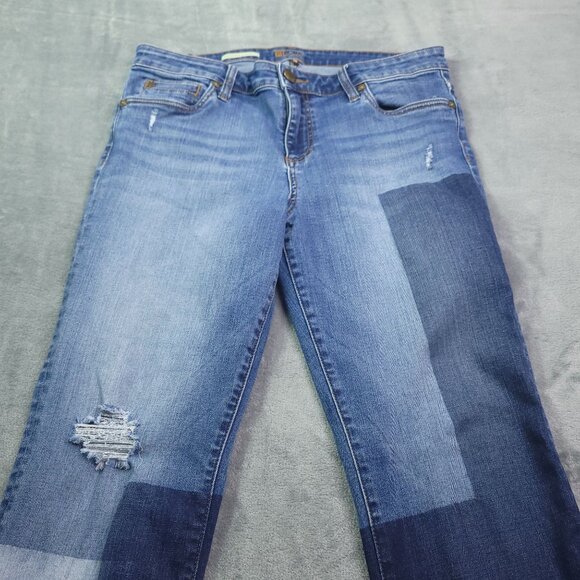 Kut From The Kloth Womens Catherine Boyfriend Jeans 10 Patchwork Distressed - Picture 5 of 9